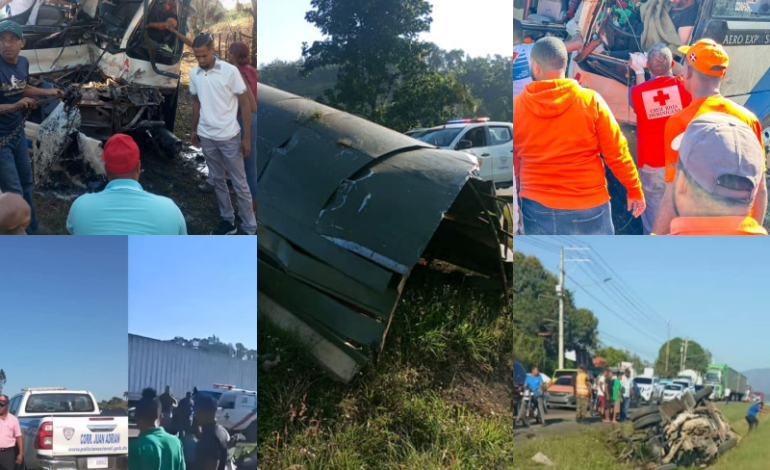 SANTO DOMINGO: Accidente en Piedra Blanca Km 77 de la autopista Duarte, varios militares involucrados.