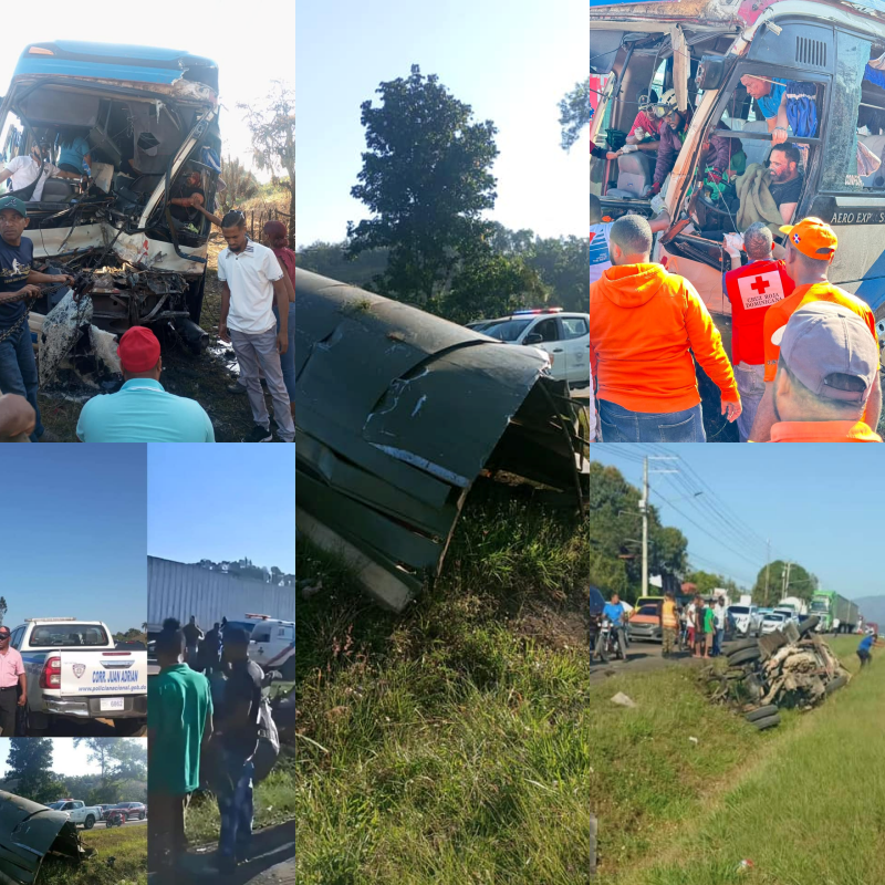 SANTO DOMINGO: Accidente en Piedra Blanca Km 77 de la autopista Duarte, varios militares involucrados.