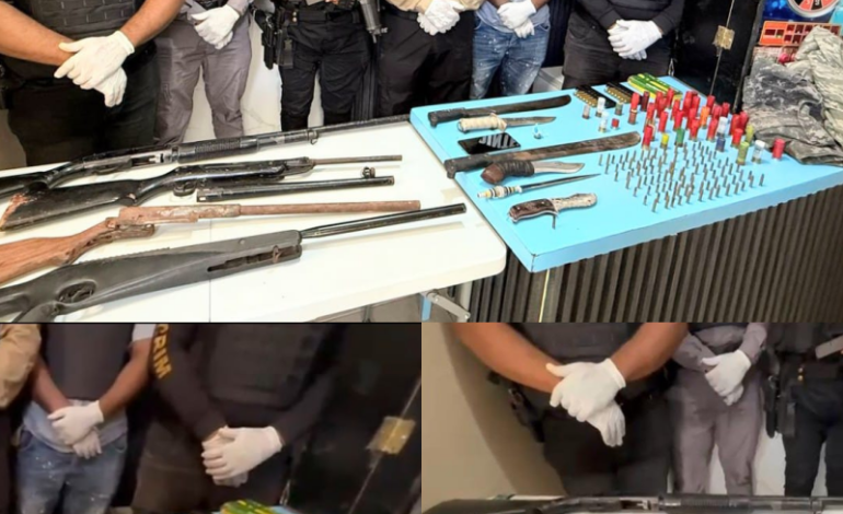 ENRIQUILLO: Policía y MP ocupan armas de fuego, municiones y pertrechos militares