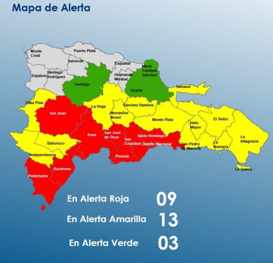SANTO DOMINGO: El COE mantiene provincias en alerta por riesgo de inundaciones