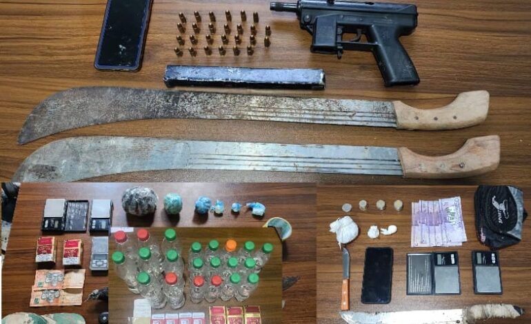 BARAHONA: Policía y MP. apresan a dos personas, ocupan arma de fuego sustancias nacoticas,ron adulterado y otros ilícitos
